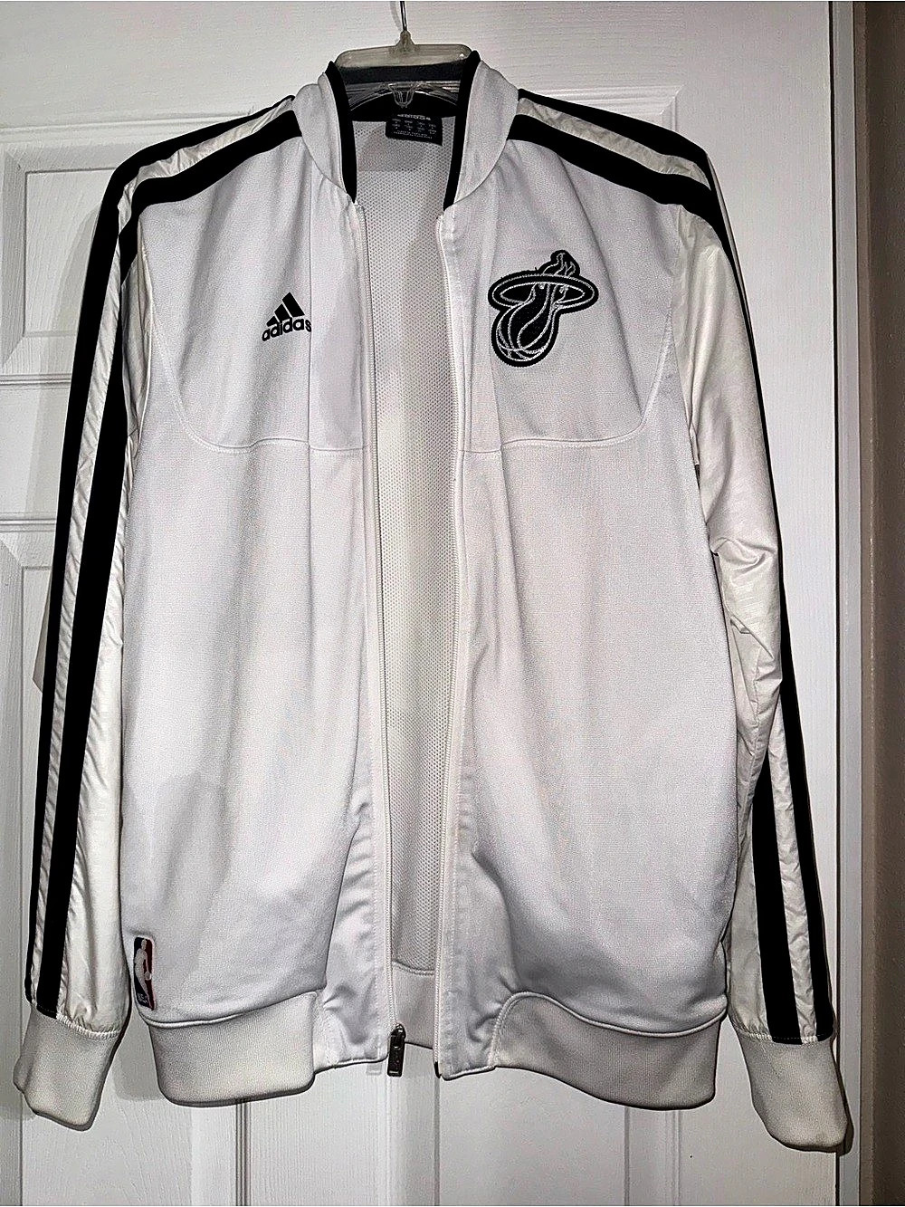 adidas NBA Miami Heat Full Zip Track Jacket unisex White & Black Small